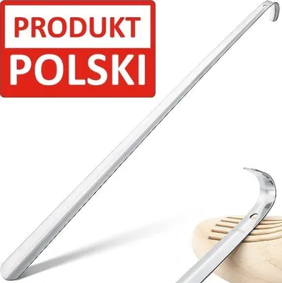 Productafbeelding van Metalen schoenlepel, 66 cm, XXL, geproduceerd in Polen, lang en stevig, zilverkleurig