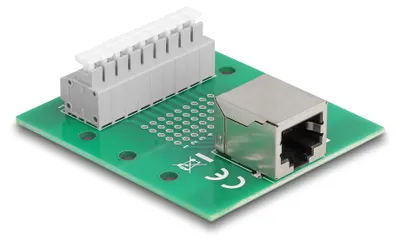 Obrázok produktu pre Delock RJ45 Buchse zu Terminalblock mit Drucktaster für Hutschiene