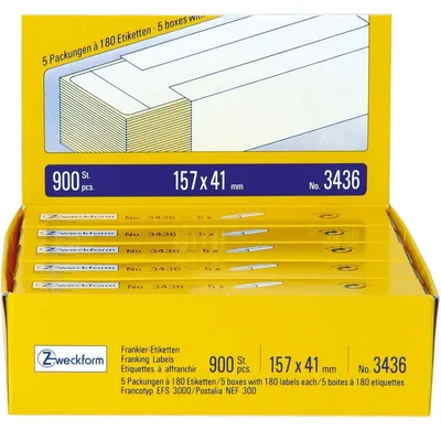 Produktbild von Avery 3436, Weiß, Rechteck, Permanent, 157 x 41 mm, Papier, 900 Stück(e)