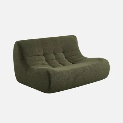 Produktbild von sweeek - 2-Sitzer Sessel mit strukturiertem Bouclé-Bezug - Khaki