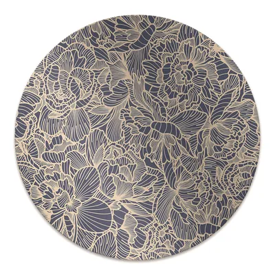 Produktbild von Rundmatte - Stuhlunterlage Bürostuhlunterlage - Rund Ø 100 cm - Bodenmatte - Fußmatte - Blaue Blume