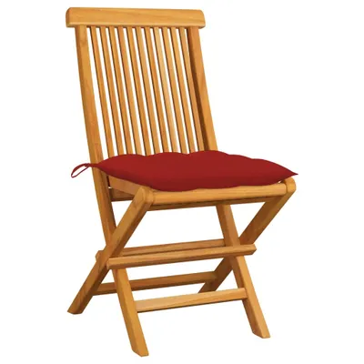 Immagine prodotto di Sedie da Giardino con Cuscini Rossi 2 pz in Massello di Teak