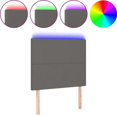 Produktbild von vidaXL LED Kopfteil Grau 80x5x118/128 cm Kunstleder
