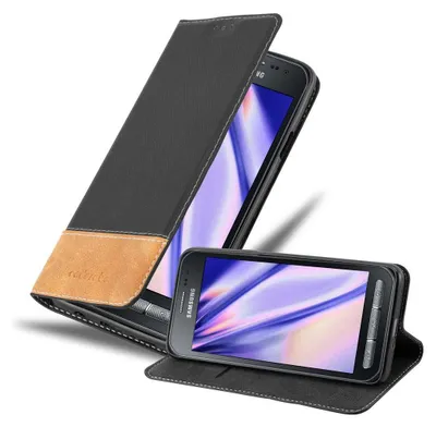 Produktbild von Cadorabo Hülle für Samsung Galaxy XCover 3 Schutzhülle in Schwarz SHandyhülle Book Case Etui Kunstleder
