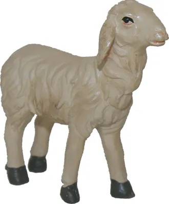 Produktbild von FADEDA Schaf gerade schauend   / Höhe:5 cm / handbemalt / detailgetreue Krippen Figuren - Weihnachten Tisch Dekoration Krippe Zubehör