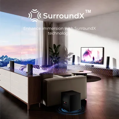 Immagine prodotto di Soundbar - 7.1 canali - Soundbar per TV - Soundbar modulare - con 2 altoparlanti surround - subwoofer - RGB