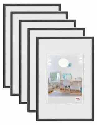 Fotolijsten 10x15 cm, Schwarz, Kunststoff, 5 Stück