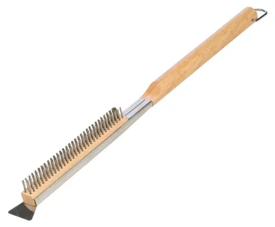 Immagine prodotto di Spazzola con raschietto per forni per pizza e griglie, acciaio inossidabile, 44 cm