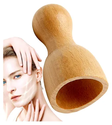 Produktbild von Gesichtsmassagegerät aus Holz für die Hautpflege