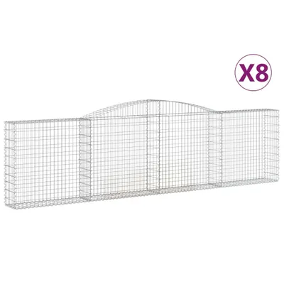 Imagen del producto de vidaXL: 8 gabiones con forma de arco, 400x30x100/120 cm, fabricados en hierro galvanizado