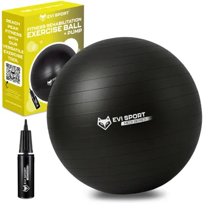Produktbild von Gymnastikball 65 cm Fitnessball Sitzball Pezziball für Rehabilitation Fitness Workout Übungen Yoga Pilates Home Gym inkl. E-Book