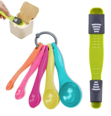 Maatlepel-Set, 6-teilig, Kunststoff, 15 ml bis 1 ml, Küchenhelfer