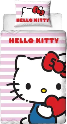 Image de Hello Kitty - "Hello" lit simple Ensemble de literie AG3948 (Lit simple) (Multicolore)