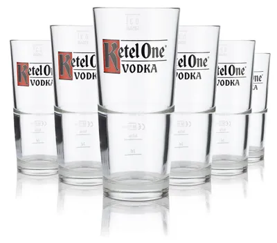 Produktbild von 6x Ketel One Vodka Glas Shotgläser Vodka Longdrinkglas Stapelglas 2cl/ 4cl 0,3l