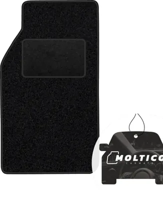 Produktbild von moto-MOLTICO Fahrer Fußmatte Auto Velours Fahrerseite Autoteppiche Schwarz Fahrermatte 1-teilig passend für Opel Kadett D 1979-1984
