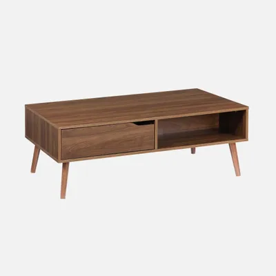 Produktbild von sweeek - Vintage Couchtisch Nussbaumdekor - Nussbaumfarben