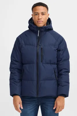 Produktbild von Blend BHMkars Herren Steppjacke Winterjacke Jacke mit Kapuze hohem Kragen Brusttasche Reißverschlusstaschen Label-Details Regular fit