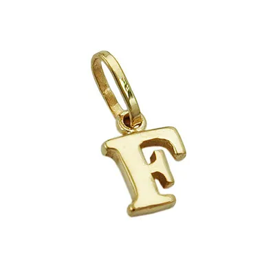 Produktbild von Anhänger 8x55mm Buchstabe F glänzend 9Kt GOLD gold 8x5,5mm
