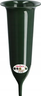 Produktbild von KADAX Kunststoff-Grabvase "Latera", Friedhofsvase, Vasen, Blumenvase, Grün, 23 cm