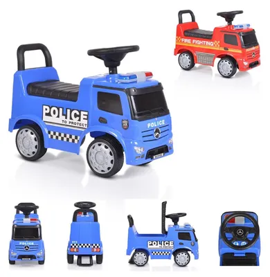 Produktbild von Moni Kinder Rutschauto Antos Mercedes-Benz, Melodien, Sirenenlichter, Sound blau