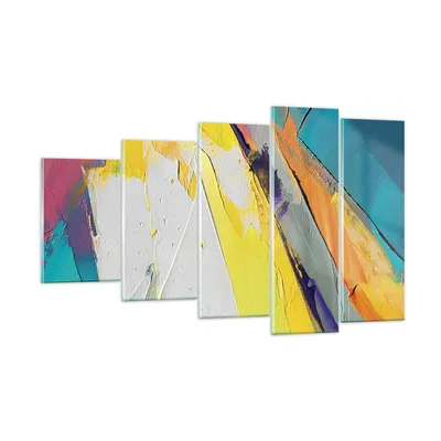 Produktbild von Bilder auf glas - 5 Teile - Deadlock Farben dreidimensional - 100x60cm - Glasbilder - Wandbilder - Bilder - Wanddekoration aus Glas - Glas Bilder - Wandbild auf Glas - GEG100x60-4871