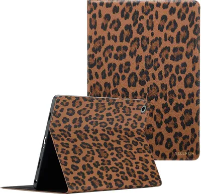 Produktbild von Selencia Sabi Klapphülle mit Leopardenmuster Samsung Galaxy Tab A9 Plus - Mocha Brown