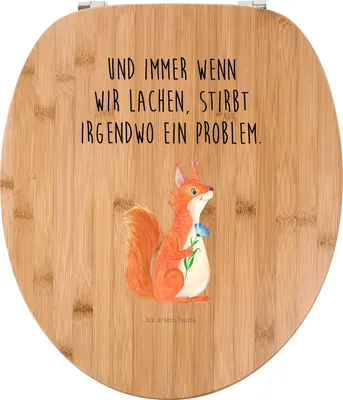 Produktbild von Mr. & Mrs. Panda Toilettendeckel Eichhörnchen Blume - Transparent - Geschenk, Klobrille, glücklich Spruch, Motivation Sprüche, Gute Laune, Lachen, WC Brille, Eichhorn