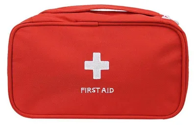 Productafbeelding van Medische tas Oxford stof, rood | Reisapotheek | Eerste hulp | Verzorgingstas | 23x13x7,5 cm