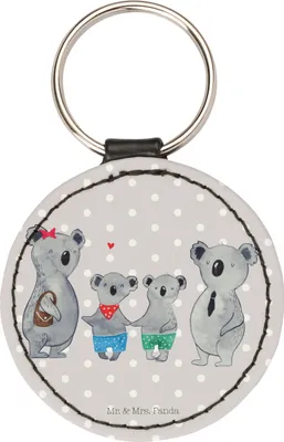 Produktbild von Mr. & Mrs. Panda Schlüsselanhänger Koala Familie zwei - Grau Pastell - Geschenk, Taschenanhänger, anhänger für schlüssel, Bruder, Familienzeit, mini, Koalabär
