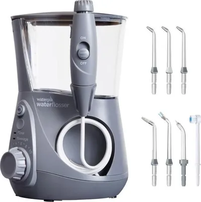 Produktbild von Waterpik WP-667 Ultra Professional Munddusche – Grau – 10 Druckstufen – 7 Düsen im Lieferumfang enthalten