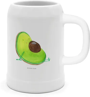 Produktbild von Mr. & Mrs. Panda Krug Avocado Schwangerschaft - Weiß - Geschenk, Humpen, Liebe, Seidel, Schwanger, Keramikkrug, Steingutkrug, Wunder, Geburt, Baby, Bier