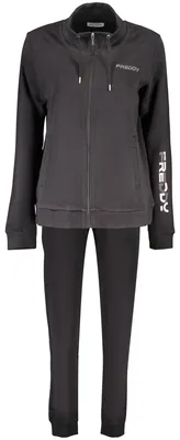 Produktbild von Schwarze Damen-Sweatjacke mit Reißverschluss und Strass-Applikation