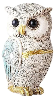 Produktbild von Eulenstatue, realistisches Aussehen, Tiermotiv, Sammlerfigur, Eulen-Dekoration, Wohnaccessoire, Schreibtischaccessoire