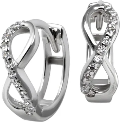 Image de GoldDream argent blanc Créoles Femme 333 or blanc - 8 carats Boucles d'oreilles GDO5131J