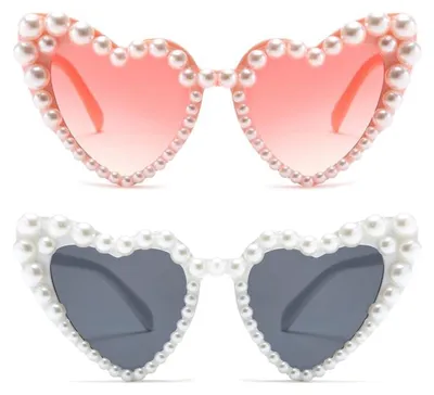 Produktbild von ZYEKIU Herz Sonnenbrille 2 Stück Vintage Sonnenbrille Herz