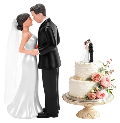 Immagine prodotto di Decorazione per torta nuziale con statuine degli sposi