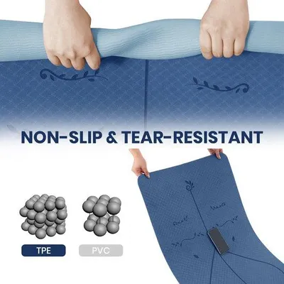 Produktbild von Ibenzoa® TPE Yogamatte 6 mm – rutschfeste Sportmatte 183×61 cm für Yoga, Pilates & Fitness, , gelenkschonend