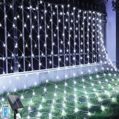 Solar-Netzlicht 2x3 m, 192 LEDs, 8 Modi, IP66, Fernbedienung