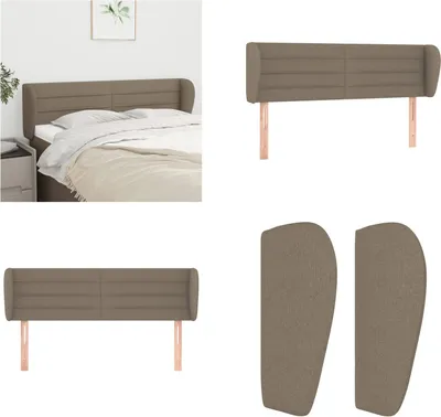 Produktbild von vidaXL Kopfteil mit Ohren Taupe 147x23x78/88 cm Stoff - Kopfteil - Kopfteile - Bett-Kopfteil - Bettkopfteil