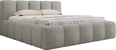 Produktbild von MIRJAN24 Polsterbett Kevson Boucle, Doppelbett mit Bettkasten, Schlafzimmer, Ehebett (Farbe: Abriamo 07, Größe: 180x200 cm)
