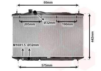 Produktbild von VAN WEZEL 25002189 Kühler Wasserkühler Motorkühler für HONDA CIVIC VIII Hatchback (FN, FK)