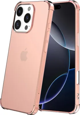 Produktbild von Smartphonica Handyhülle Geeignet für iPhone 16 Pro  Transparente stoßfeste Silikonhülle mit Bumper - stoßfeste Rückseite  Cover Case - Hellrosa