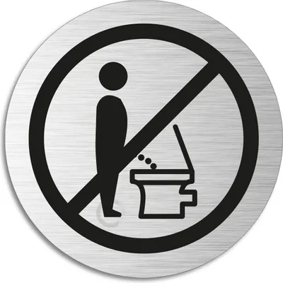 Produktbild von Schild - Bitte setzen |Türschild aus Aluminium Edlstahloptik Ø 75 mm
