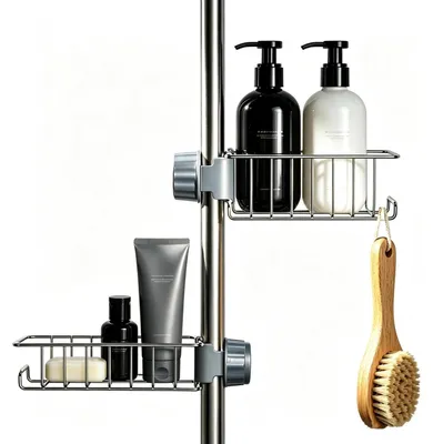 Produktbild von Duschregal ohne Bohren 2er Set Edelstahl SUS304 Duschablage Höhenverstellbar Rostfrei Badregal Küche