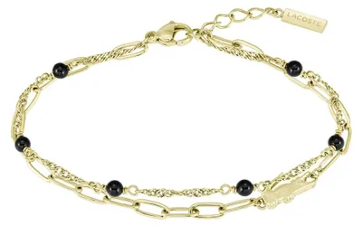 Produktbild von Vergoldetes Damenarmband mit schwarzen Perlen Deva 2040458