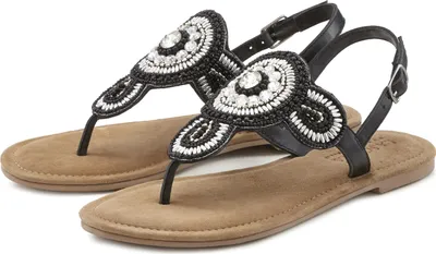 Produktbild von LASCANA Zehentrenner Sandalette, Sommerschuh, offener Schuh, schwarz Größe 43