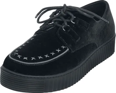 Produktbild von Gothicana by EMP Damen schwarze Creepers in Samt-Optik EU43