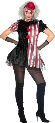 Produktbild von Halloween Clown Kleid Schwarz-Rot M