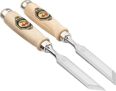 Produktbild von KIRSCHEN Stechbeitelpaar mit Weißbuchenheft 26 mm R+L mit schräger Schneide 1056026