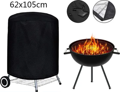 Produktbild von 210D Polyester  Abdeckhaube Schwarz Grillabdeckung Grill Schutzhülle Cover Kugelgrill Smoker wasserdicht